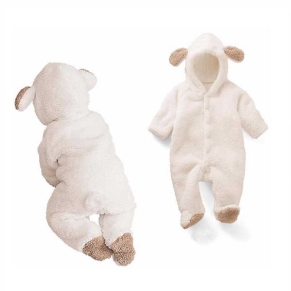 

born baby romper autumn winter warm fleece infant boy girls jumpsuit pajamas clothes 210722, Blue