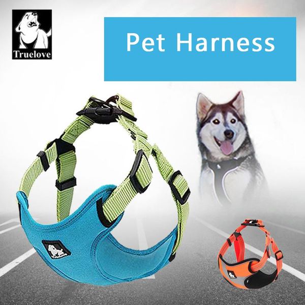 

dog collars & leashes adjustbale harness reflective no pull small medium large vest quick matching leash collar training running cute