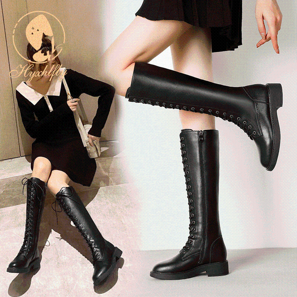 

boots winter women knee high thigh 2021 over the flat, Black