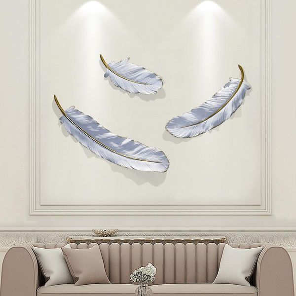 

[hht] 3d wall hanging decor feather candlestick compote tableornaments bedroom living room sofa background wall decoration