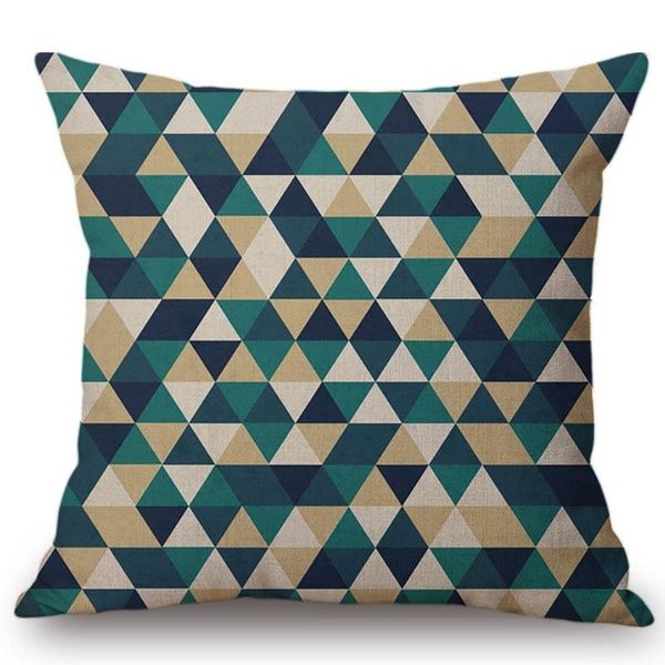 

mosaic triangle plaids geometric car pillowcases cushion cover nordic luxury style throw car seat pillow cover office chair