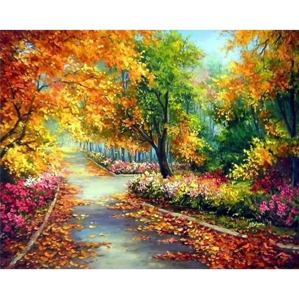 

paintings gatyztory frame diy painting by numbers landscape forest coloring paint on canvas handpainted oil