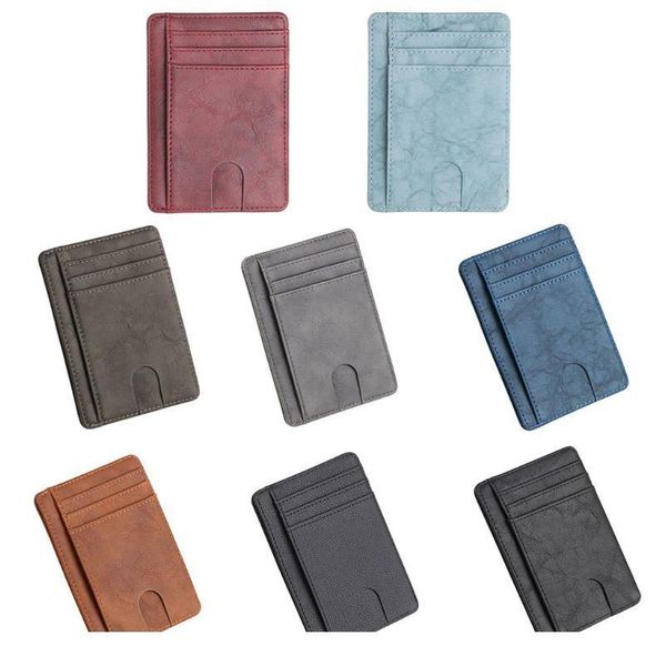 

thinkthendo slim rfid blocking leather wallet credit id card holder purse money case for men women 2020 fashion bag 11.5 qylccd