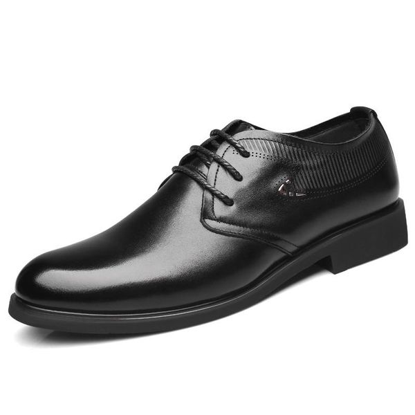 

dress shoes men leather spring genuine social brand fashion office #ms8116122, Black