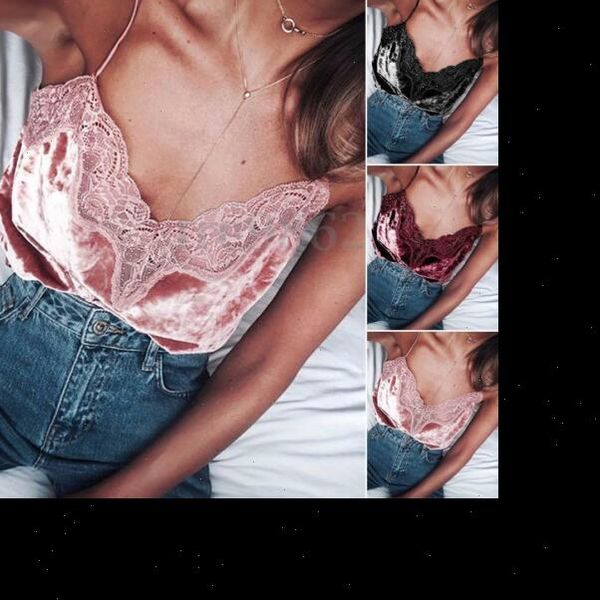 

tank womens v neck vest sleeveless lace velvet shirt casual tank camis, White