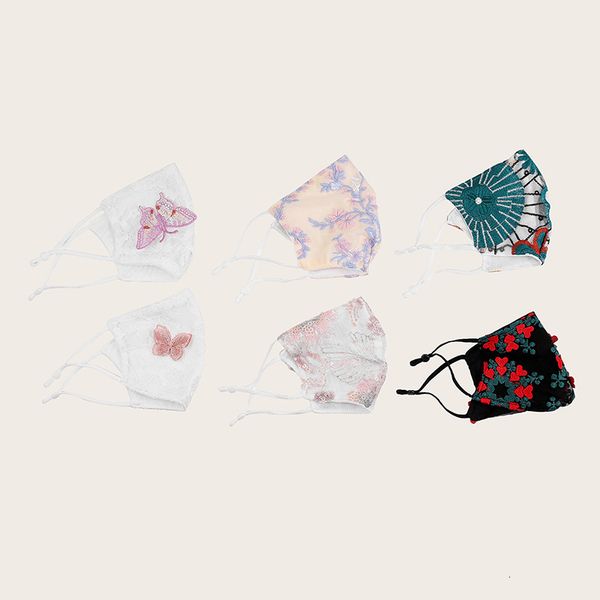 

lace butterfly sequin embroidery love fashion trend dustproof cloth washable mask
