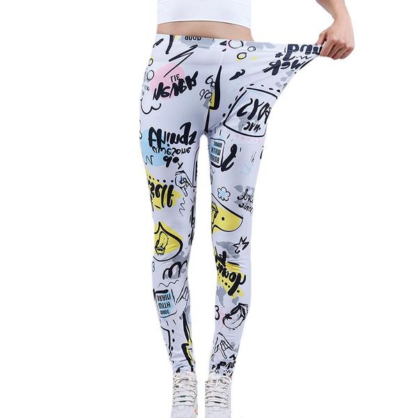 

women's leggings ysdnchi fashion women printed leggins workout fitness pants casual sport stretch elastic, Black