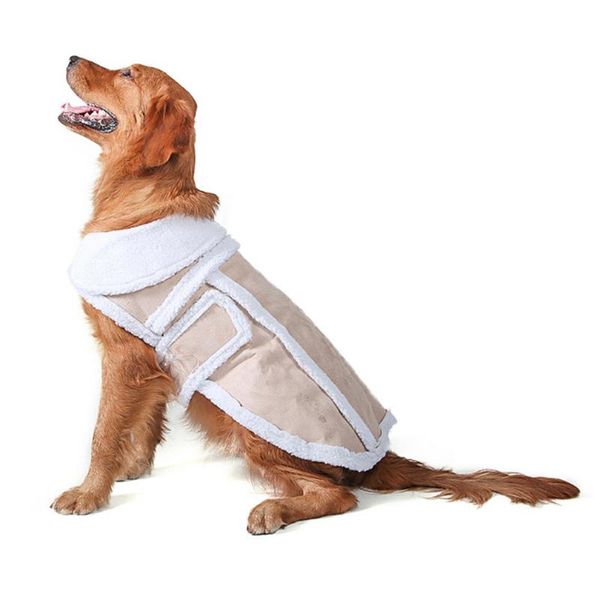 

dog apparel breathable puppy clothes cotton fabric small large pet coat faux deerskin lamb clothing thicken cold resistance
