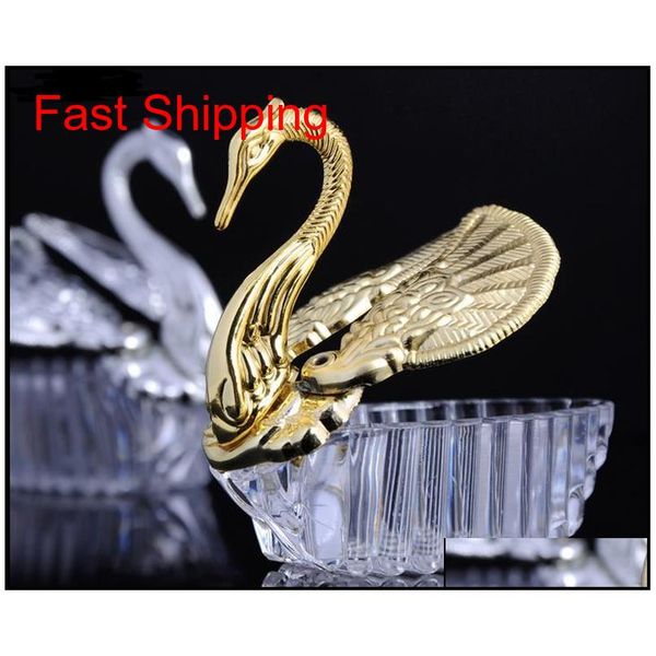 

european styles acrylic silver swan sweet wedding gift jewely candy box candy gift boxes weddin qylhue bdehome