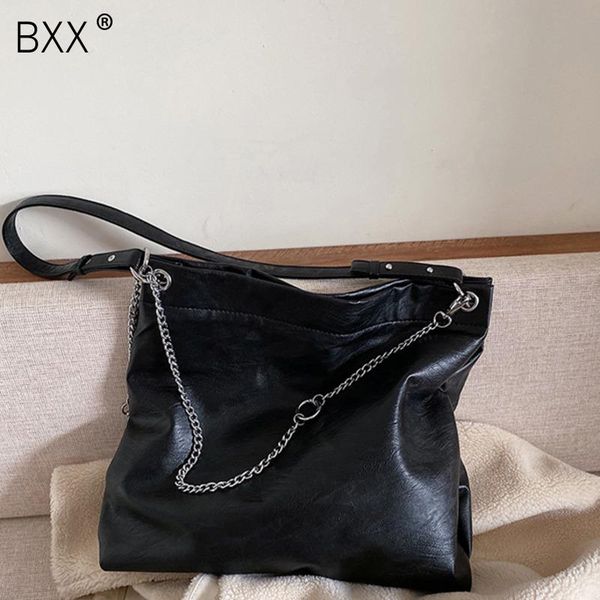 

shoulder bags [bxx] women brief chains soft large capacity pu leather personality all-match crossbody bag fashion 2021 18a1740