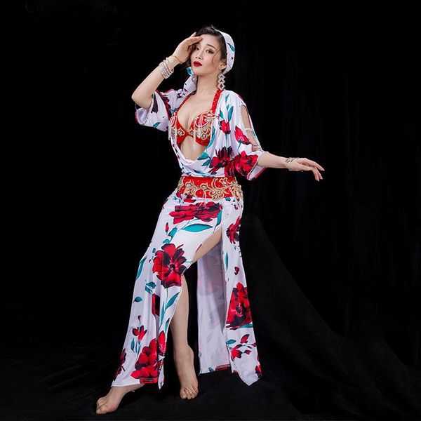 

stage wear egyptian belly dance costume saidi dress, baladi galabeya, fallahi abaya,kaftan dresses 4pcs setbra+headscarf+belt+robe, Black;red