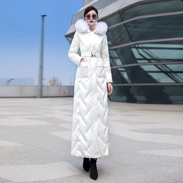 

women's down & parkas winter hooded cotton fashion long thick fur collar trend coat, Black