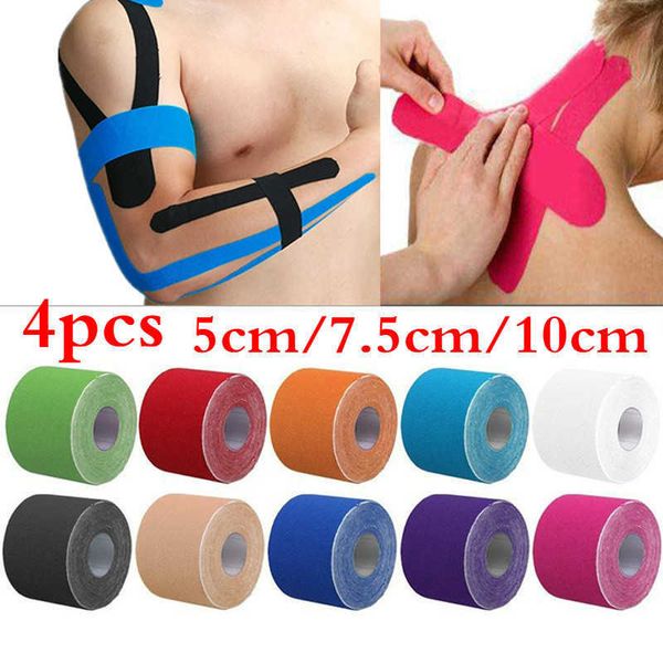 Kinesiyoloji 5 cm/10 cm Bant Kinesio Denge Bandı Kore Kırışıklık Atletik Kurtarma Elastik Kneepad Kas Ağrısı Rölyef Diz Pedleri Q0913