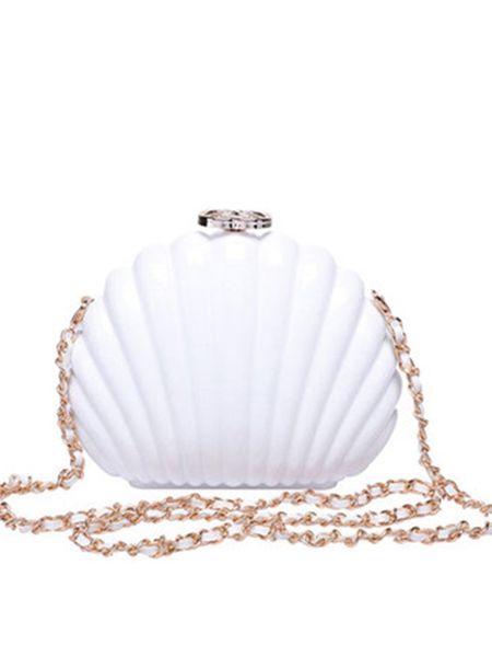 

2019 new christmas gift vip gift handbag elegant white pearl shell shoulder bag women's evening bag deluxe rhinestone buckle party bags