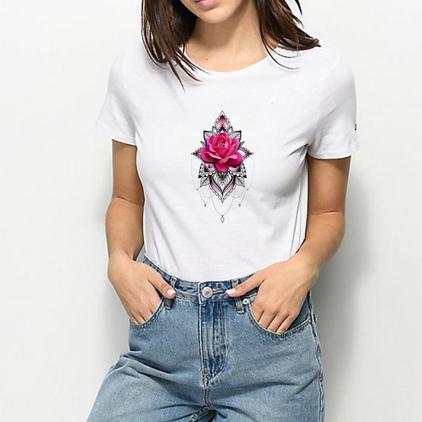 

new t shirt female hipster loose print harajuku tee shirt tattoo designs ropa mujer pop t-shirt retro beautiful tshirt, White