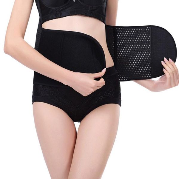 

women's shapers belly/abdomen postpartum slimming belt wraps body recovery shapewear belly slim waist breathable trainer corset, Black;white