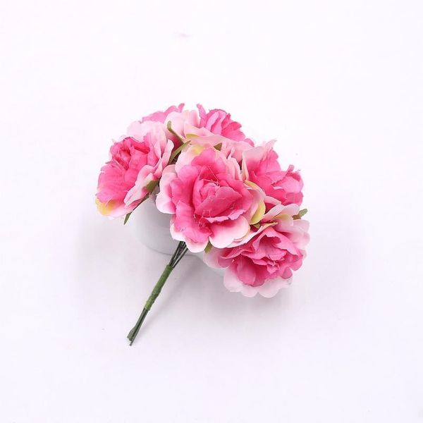 

6pcs/lot artificial flowers mini peony flower for wedding party home decoration handmade diy craft box garland scrapbook jllzrn