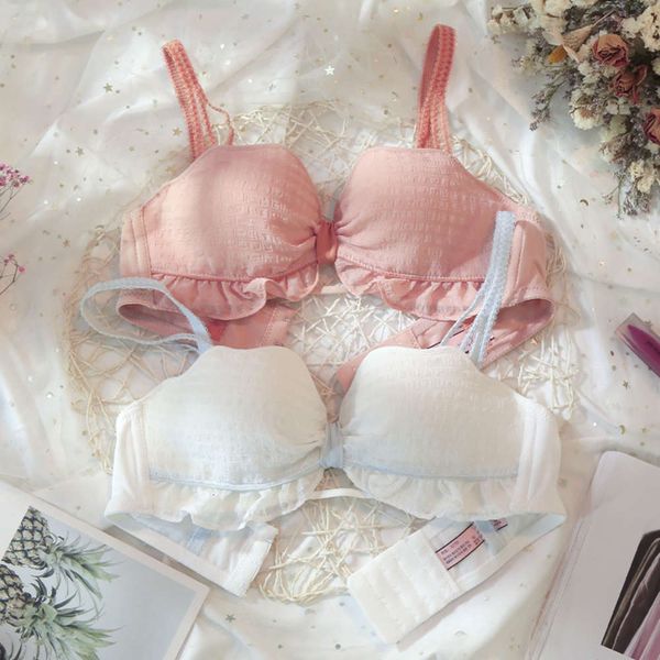 

summer thin girl's sweet small bra, Red;black