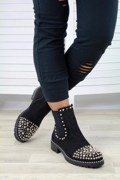 

boots women's 2021 foreign nail thick and large size fashion anti wolf short 43, Black