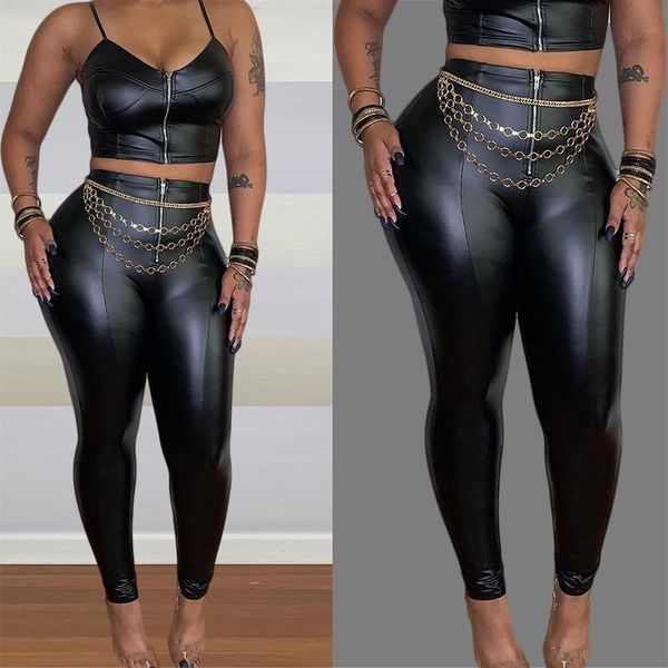 

burst women's leather pants amazon of the new pu elastic pencil pants pu leather manufacturers direct sales, Black;white