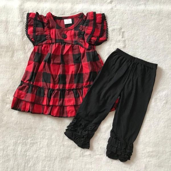 

baby girl clothes red paint lace pink shorts sleeve black pants 2 pics set, White