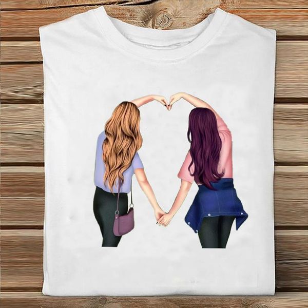 

men short sleeve mujer mens t shirts camisetas printing cartoon sister friends clothes print female tee ladies graphic shirt, White;black