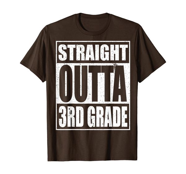 

straight outta 3rd grade t-shirt third grade gift, White;black