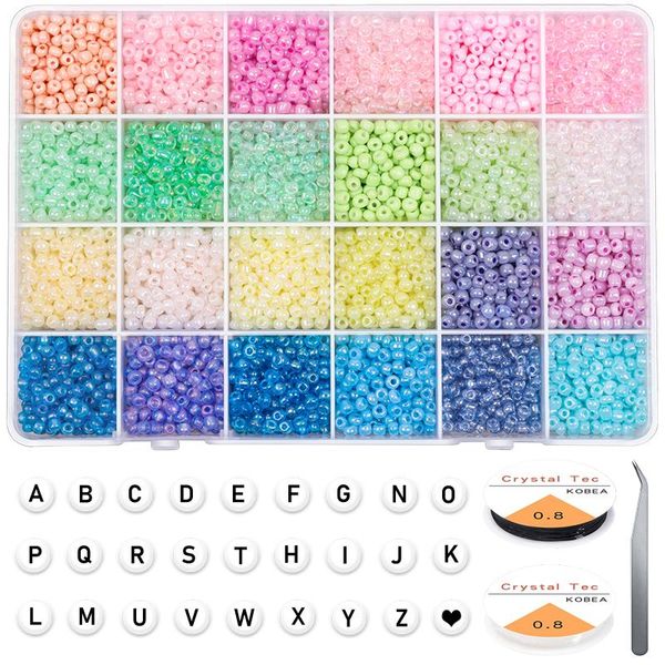 

other 2 3 4mm czech glass seed beads with alphabet elastic string tweezers kit for diy craft bracelet jewelry making finding