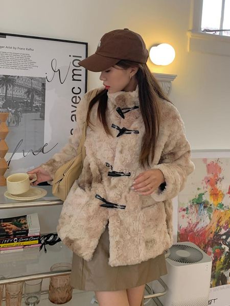 

women's fur & faux women 2021 autumn winter fashion coat female thick warm soft fake jackets ladies fluffy cozy loose outerwear x678, Black