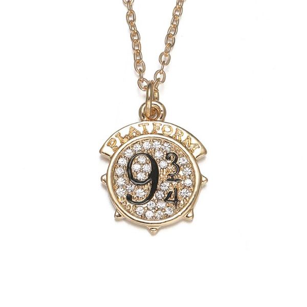 

pendant necklaces platform 9 3/4 necklace gold round medallion for women men crystals jewelry wholesale, Silver