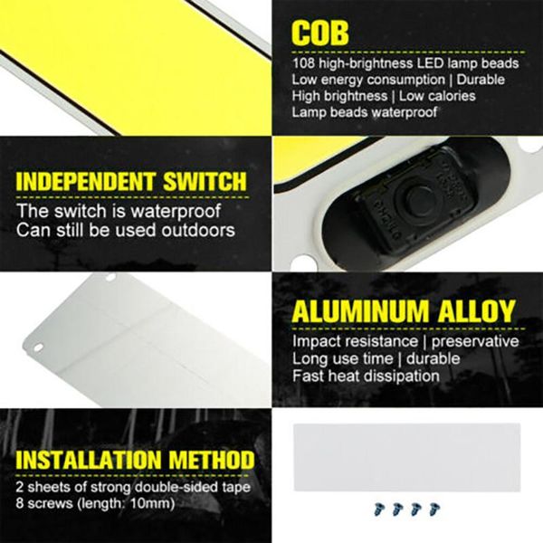 

emergency lights reading car interior 12v-24v cob ceiling super brigtht replacement