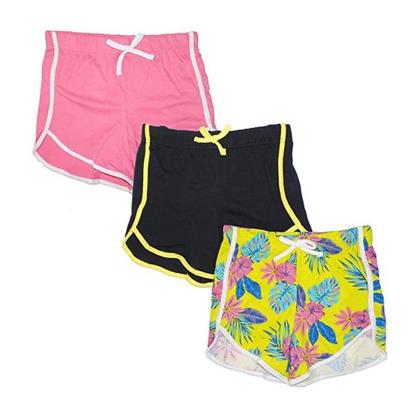 

3 piece summer children sport shorts shorts for girls short pants panties kids drawstring yoga short sports pants baby clothing, Black