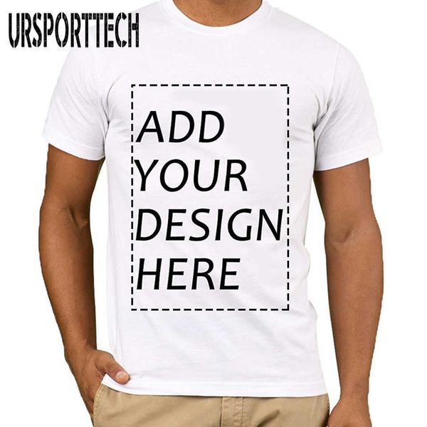 

ursporttech customized men's t shirt print your own design breathable cotton t-shirt send out in 3 days white color 210528, White;black