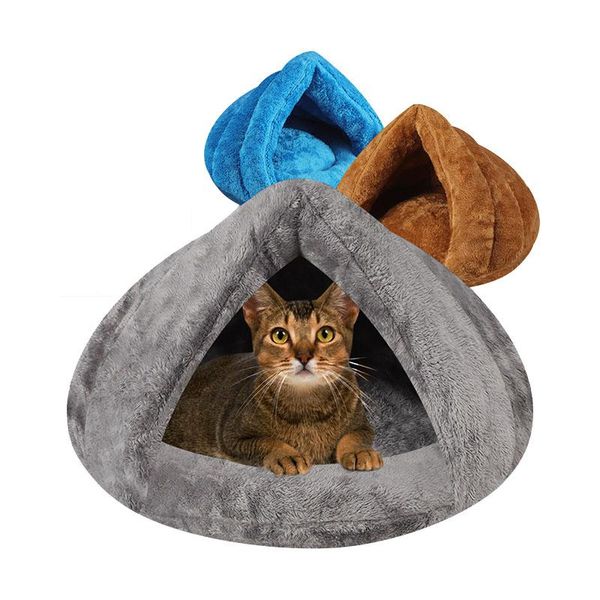 

cat beds & furniture 4 colors winter warm small dogs puppy house pets mat soft fleece thicken nest pet kennel bed kitten cave sleeping bag