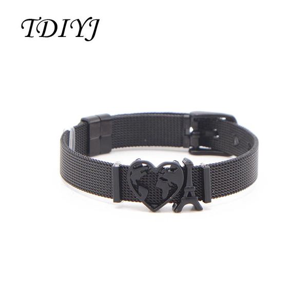

charm bracelets tdiyj adjustable personalized love eiffel tower black for traveling as women jewelry, Golden;silver