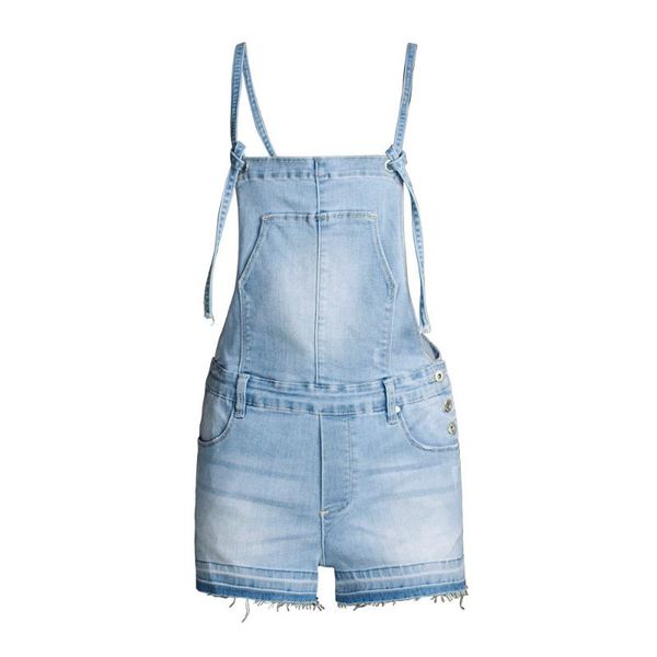 

women's jeans light colored high waist strap denim shorts, Blue