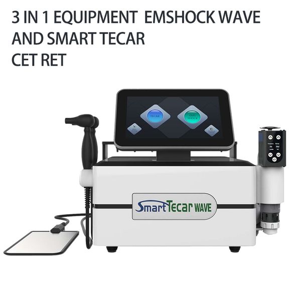 3 in 1 Smart Tecar RET CET RF Therapy EMS Macchina ad onde d'urto per alleviare il dolore ED Bruciare i grassi