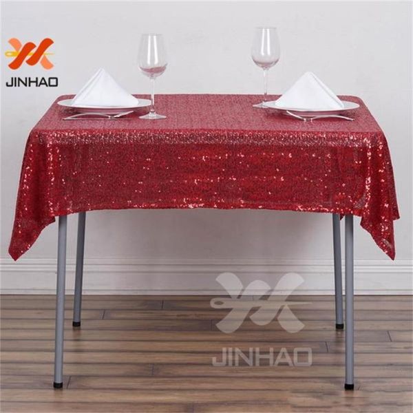 

wedding party sequin tablecloths 180*180cm square sequin tablecloths polyester