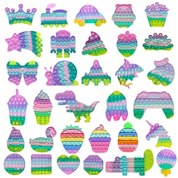 

dhl fidget toys reliver stress toy colorful push bubble antistress macaroon squeeze toys sensory relieve autism kids games