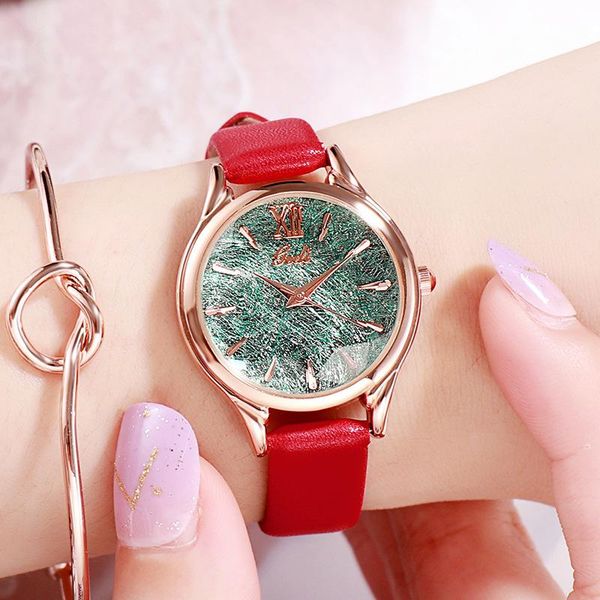 

wristwatches simple women watches leather belt korean style artistic fashion casual quartz ladies watch luxury water resistant, Slivery;brown