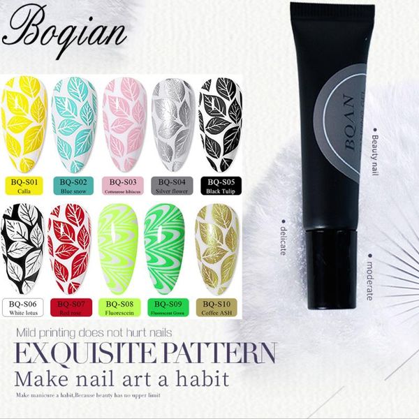 

nail gel bqan stamping polish hybrid vernis semi permanent uv polishes art manicure plate 8ml, Red;pink