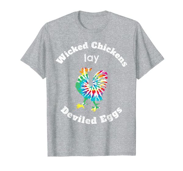 

wicked chickens lay deviled eggs funny farmer garden chicks t-shirt, White;black