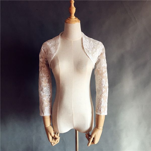 

wedding shawl, wedding dress jacket, long sleeve, 9 / 4 sleeve, lace jacket, White