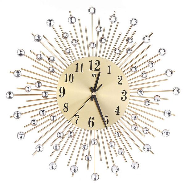 

wall clocks 3d clock diamonds non-ticking silent dazzling home kitchen office diameter european wrought iron diamond #4m14