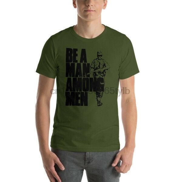 

men's t-shirts be a man among men rhodesia olive t-shirt, White;black