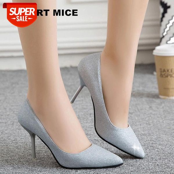 

2019 brand women pumps 9cm high heels silver glitter wedding shoes woman high heels ladies shoes women heel pumps #pg0h