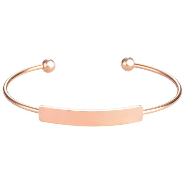 

mylongingcharm 5 pcs engravable cuff bracelet stainless steel bangles findings for jewelry making q0719, Black