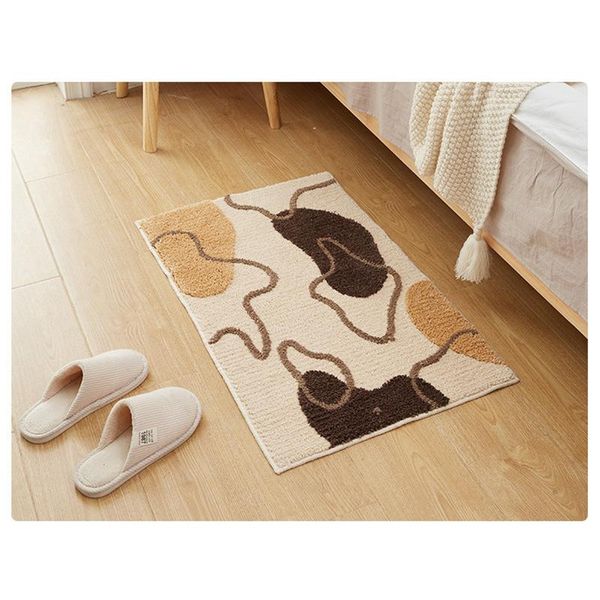 

carpets non-slip bathroom floor mats flocking toilet entrance mat absorbent foot quick-drying door household rugs