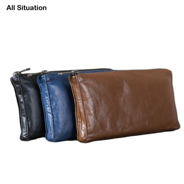 

wallets alisara phone men genuine leather luxury end fashion clutch bag big capacity money male casual zipper long purse, Red;black