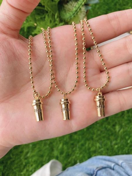

pendant necklaces 5pcs/lot competitive price trending cute delicate accessories women coffee cup charms, Silver